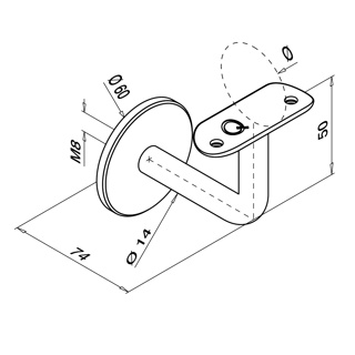 Handlaufhalter LH-16 (für Holzhandläufe) – Bild 5